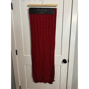Max Studio Home Table Runner Red Cable Knit 16” X 90” Christmas Valentine NWT